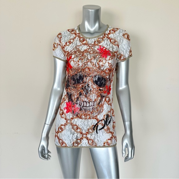 Philipp Plein women sheer  top size M Authentic Retail 750$ - Picture 1 of 9